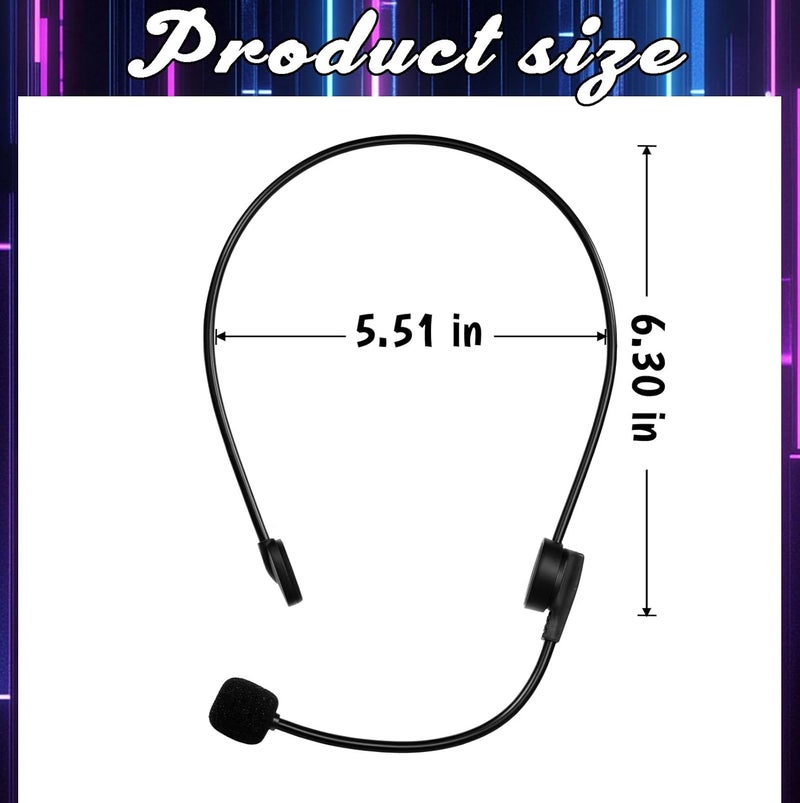 Voiiake Fake Microphone Headset Prop, Rockstar Singer Mic Headphones Costume Cosplay Accessories for Adults Men Women, Halloween Rock Star Music Concert Party Outfit Black - Image 2
